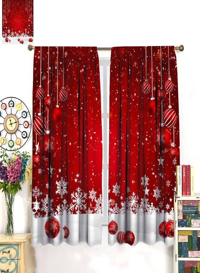 YSWOW Christmas Curtains, Snowflakes Winter Season Theme Art Printed Blackout Window Treatment for Home Party Bedroom Living Room Decor Fabric 2 Panels 42x45 Inch 30% Shading Rate - Image 3